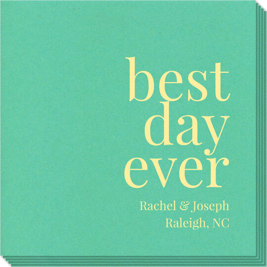 Best Day Ever Big Word Linen Like Napkins